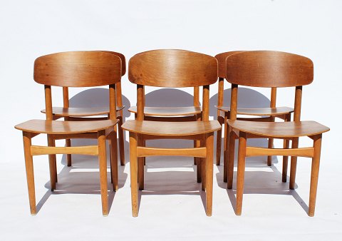 Set of six dining room chairs - Model 122 - Teak - Børge Mogensen - Søborg 
Møbelfabrik - 1960
