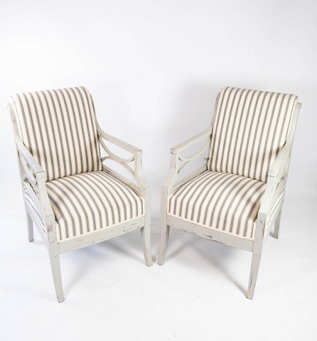 Et Sæt Af To Gustavianske Armstole - 1810 
