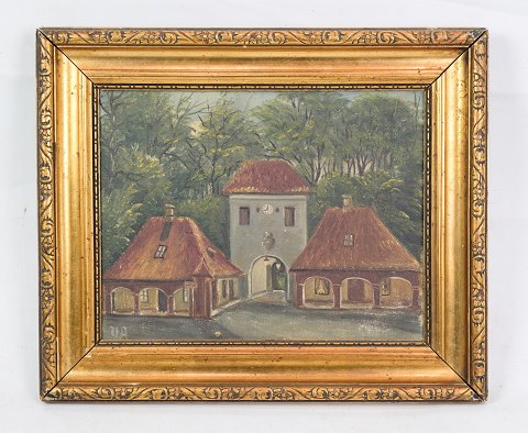 Oil painting, building and forest, 1920
Great condition
