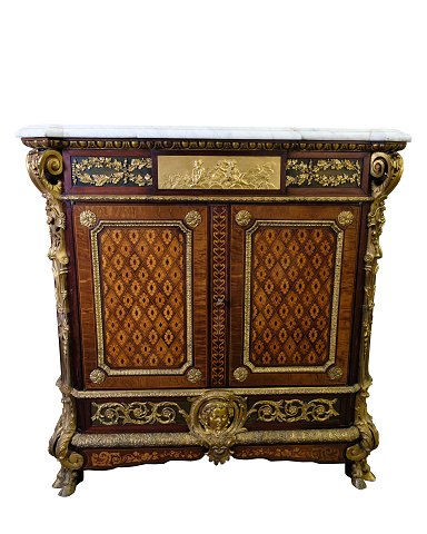 Antique French Sideboard - Intarsia - Bronze - Marble
Great condition
