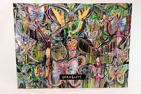 Original Hornsleth Painting Titled Butterflies ART- Mixed Media On Canvas - 
Kristian Von Hornsleth - 2021
Great condition
