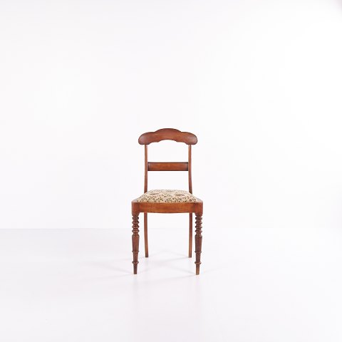 Dining Chair / Hall Chair – Late Empire – Mahogany – Floral UpholsteryGreat condition