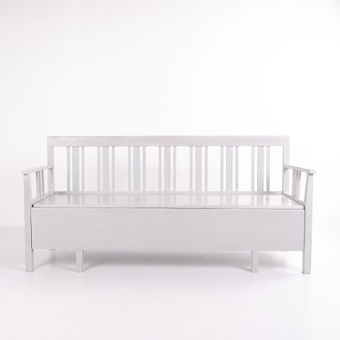 Swedish Bench – Grey Painted – Antique – Painted Pine – c. 1860sGreat condition