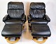 Set of Two Armchairs With Footstool - Bent Beech - Black Leather - Scandinavian 
Design
Great condition
