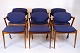 Set of Six Dining Chairs - Model 42 - Teak & Blue Fabric - Kai Kristiansen - 
Schou Andersen - 1960s
