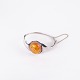 Bracelet rigide en argent et ambre au design unique