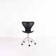 Seven Office chair - Model 3117 - Black leather - Swivel function - Arne Jacobsen - Fritz HansenExcellent condition