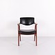 Fauteuil Erik Kirkegaard modèle 43 en teck et cuir noir, Høng Stolefabrik, années 1950