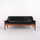 Canapé Trois Places en Palissandre de Rio et Cuir Noir d’Origine par Steen Østergaard pour Jason Møbler, Années 1960