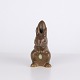Figurine Lièvre Knud Basse en Céramique Émaillée Brune, Design Danois, Années 1960