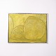 Peinture signée sur toile avec motif moderne dans des tons jaunes, encadrée