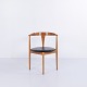 Fauteuil en Chêne et Cuir Noir par Vilhelm Wohlert des Années 1960