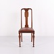 Chaises de salle à manger en bois foncé et cuir rouge des années 1920