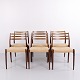 Suite De 6 Chaises De Salle À Manger - Modèle 78 - Palissandre & Alcantara Beige - N.O. Møller - J.L. Møllers Møbelfabrik