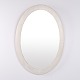 Miroir Ovale avec Cadre en Bois Peint en Blanc des Années 1940