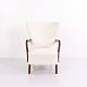 Fauteuil à Haut Dossier Modèle 23B en Bois Poli et Tissu Clair par Alfred Christensen pour Slagelse Møbelfabrik Années 1940
