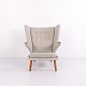 Fauteuil Papa Bear Modèle AP19 en Tissu Hallingdal Gris Clair et Teck par Hans J. Wegner pour PP Møbler