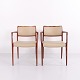 Paire de Fauteuils Modèle 65 en Palissandre et Cuir Clair Elegance par N.O. Møller
