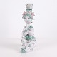 Figurine Bjørn Wiinblad N° 93 en Céramique Verte et Rose avec Motif Floral