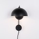 Applique murale Flowerpot modèle VP8 noire par Verner Panton pour &Tradition