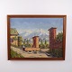 Peinture à l’Huile avec Paysage Montagneux Méridional, signée Mogens Daniel, vers 1950–1970