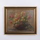 Peinture à l’Huile avec Tulipes dans un Panier Tressé, vers 1930–1950