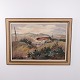 Peinture à l’Huile sur Toile avec Paysage Vallonné, Ferme et Sapins, signée, vers 1960–1980
