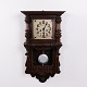 Horloge Murale Ancienne en Chêne avec Sculptures des Années 1920