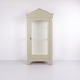 Vitrine Peinte en Gris avec Sommet Cintré et Décor Sculpté, 1920