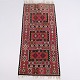Tapis de Couloir Inspiré Kilim avec Motif Géométrique dans des Tons Rouges 200 x 93 cm